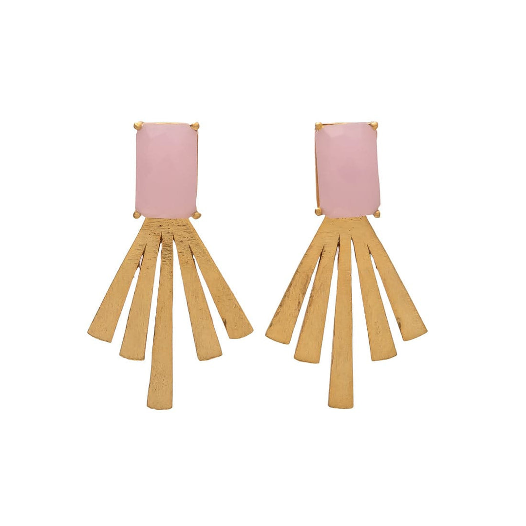 Pendientes con piedras Aspas Rosa - Mestiza Joyas