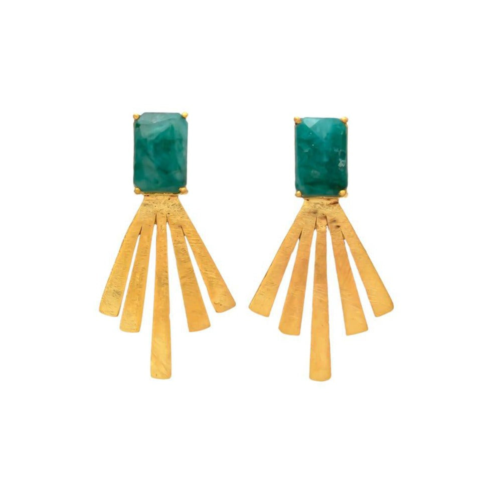 Pendientes con piedras Aspas Verde - Mestiza Joyas