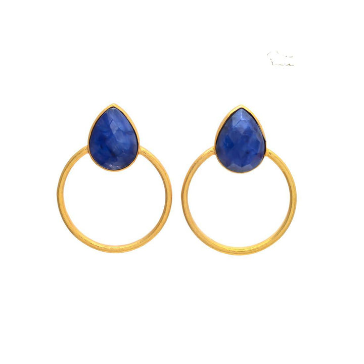 Pendientes con piedras Bali Gota Azul - Mestiza Joyas