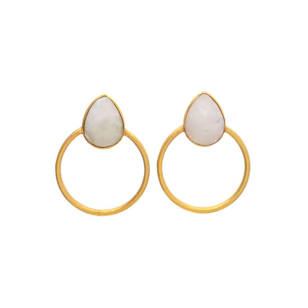 Pendientes con piedras Bali Piedra de Luna - Mestiza Joyas