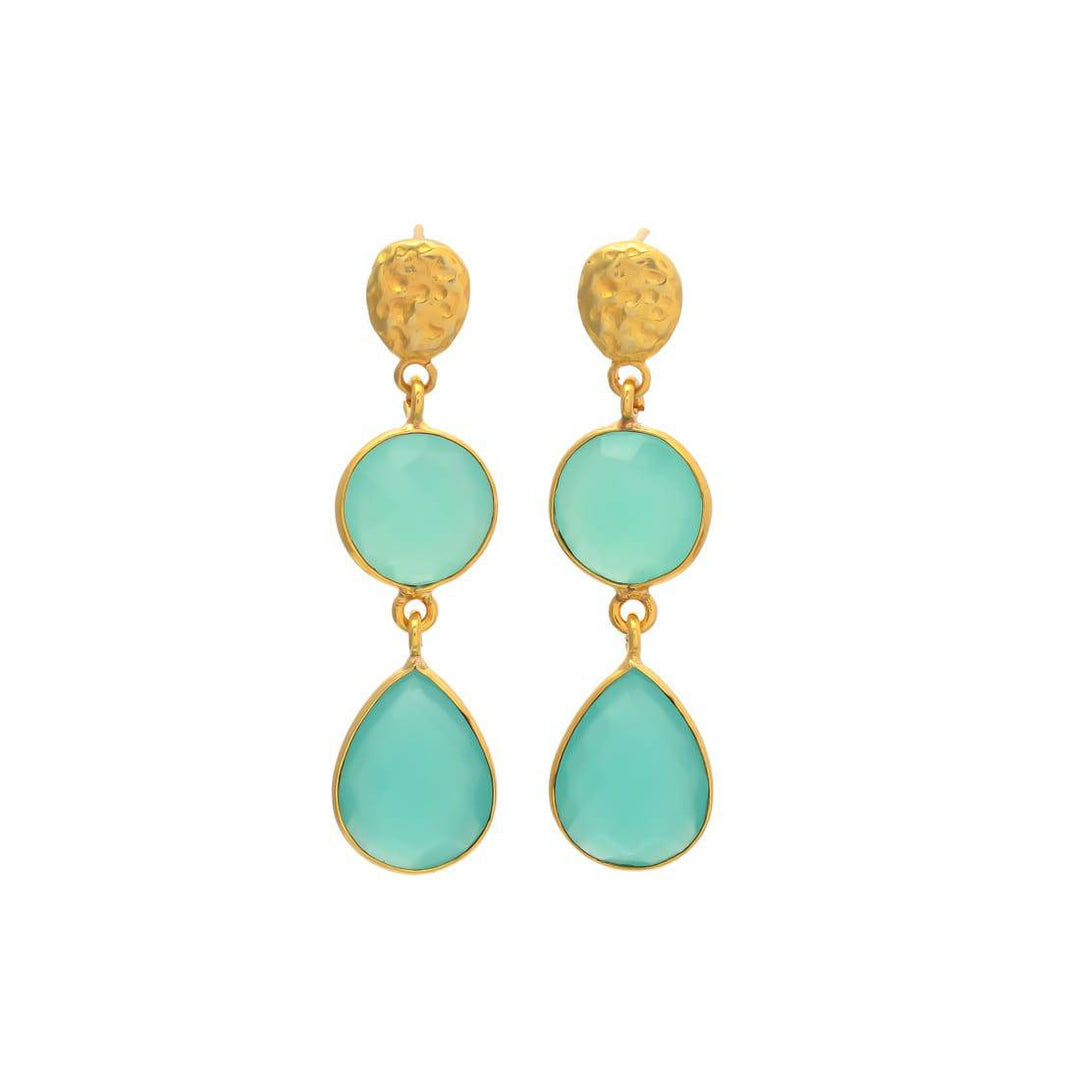 Pendientes con piedras Barcelona Aguamarina - Mestiza Joyas