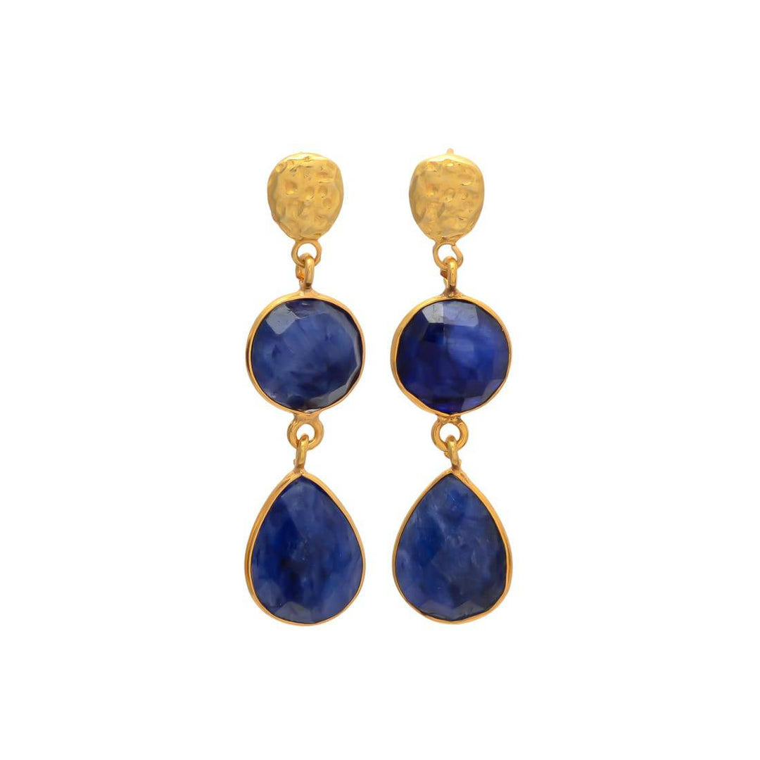 Pendientes con piedras Barcelona Azul - Mestiza Joyas