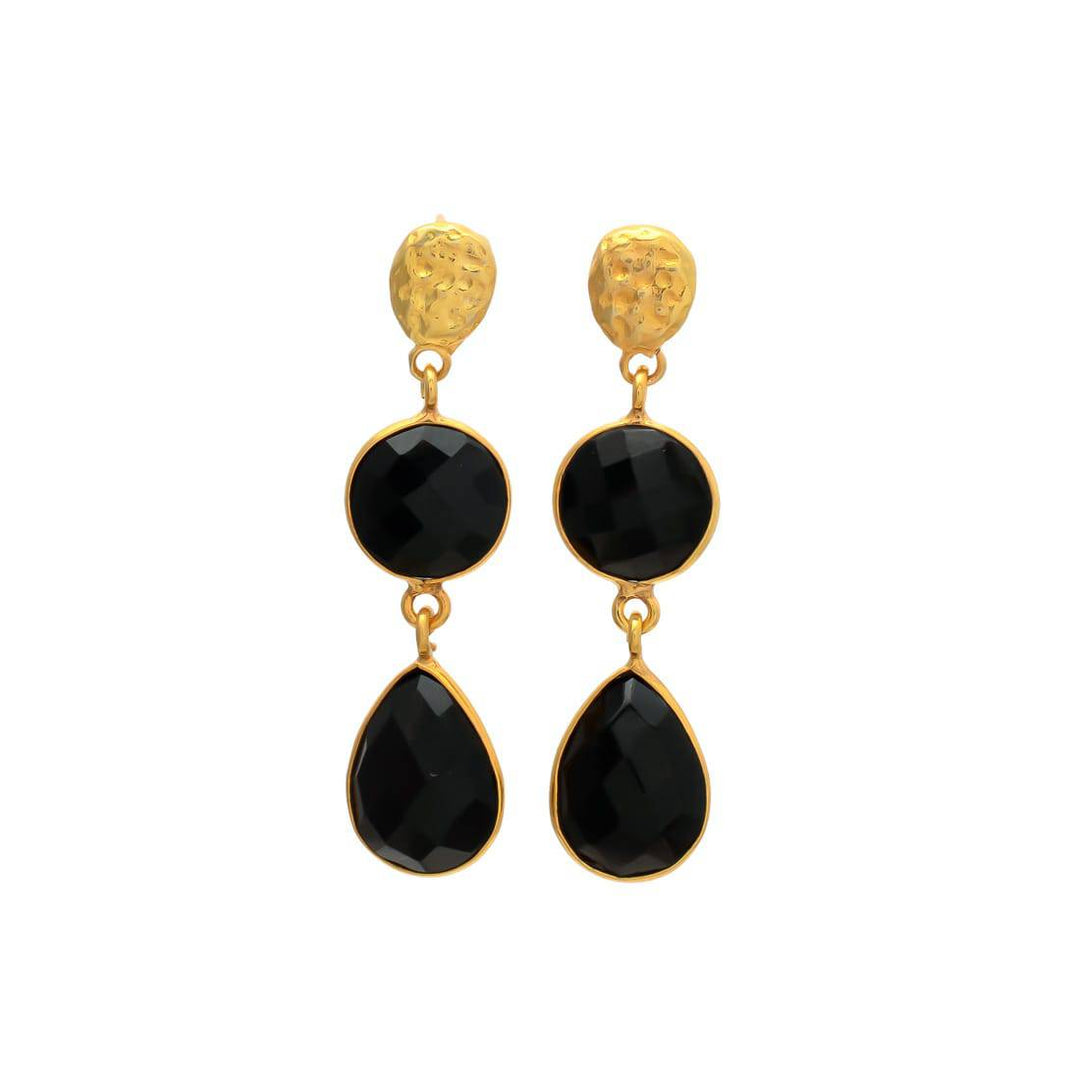 Pendientes con piedras Barcelona Negro - Mestiza Joyas