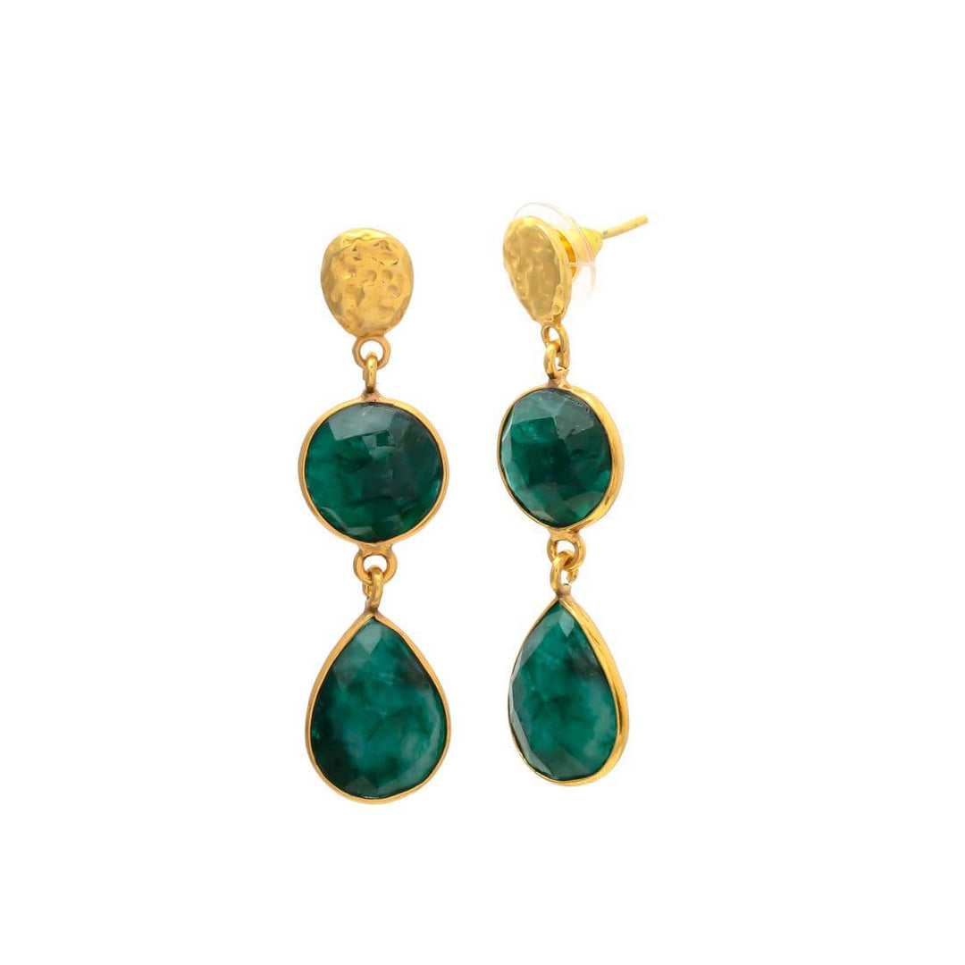 Pendientes con piedras Barcelona Verde - Mestiza Joyas