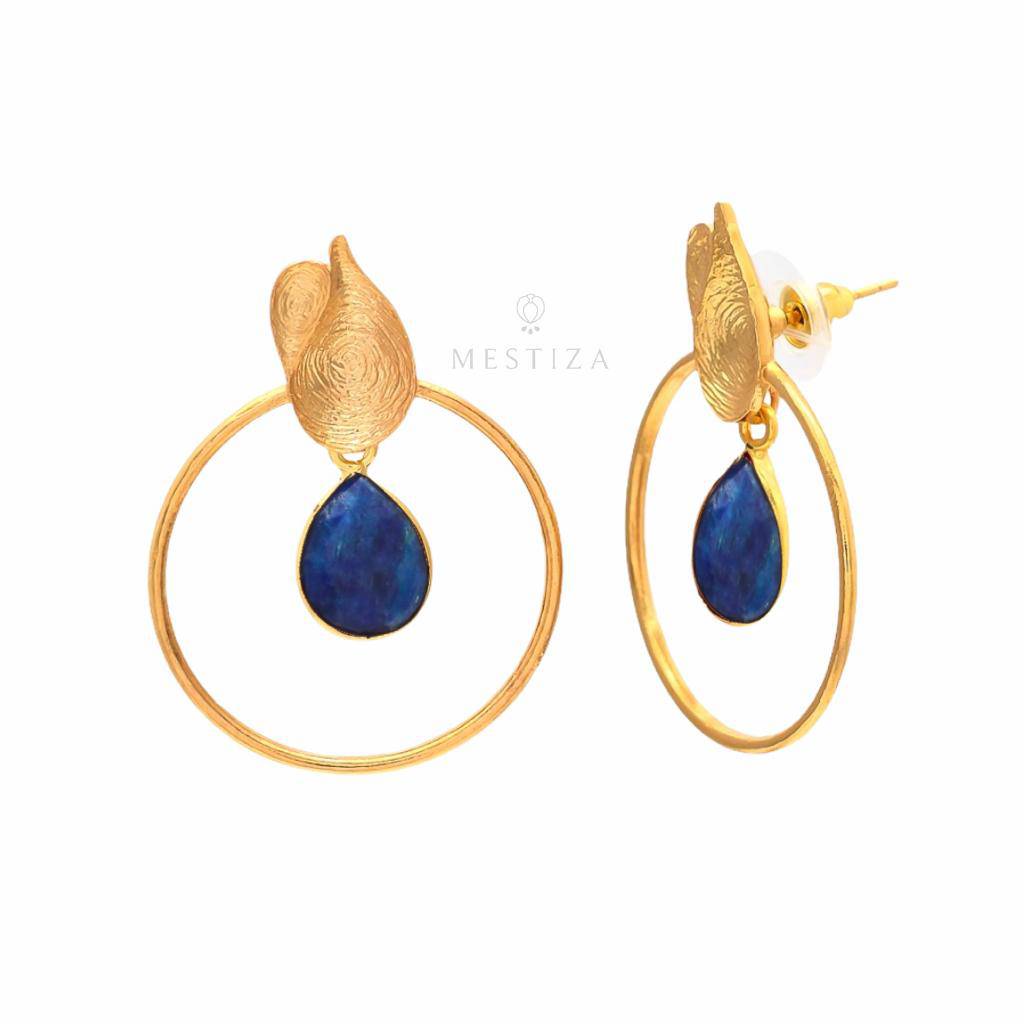 Pendientes con piedras Budapest Azul - Mestiza Joyas