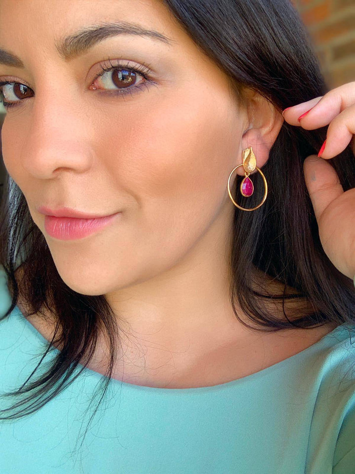 Pendientes con piedras Budapest Azul - Mestiza Joyas