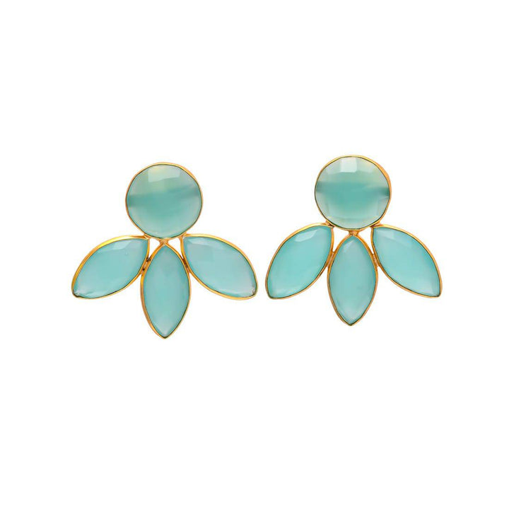 Pendientes con piedras Chiara Aguamarina - Mestiza Joyas