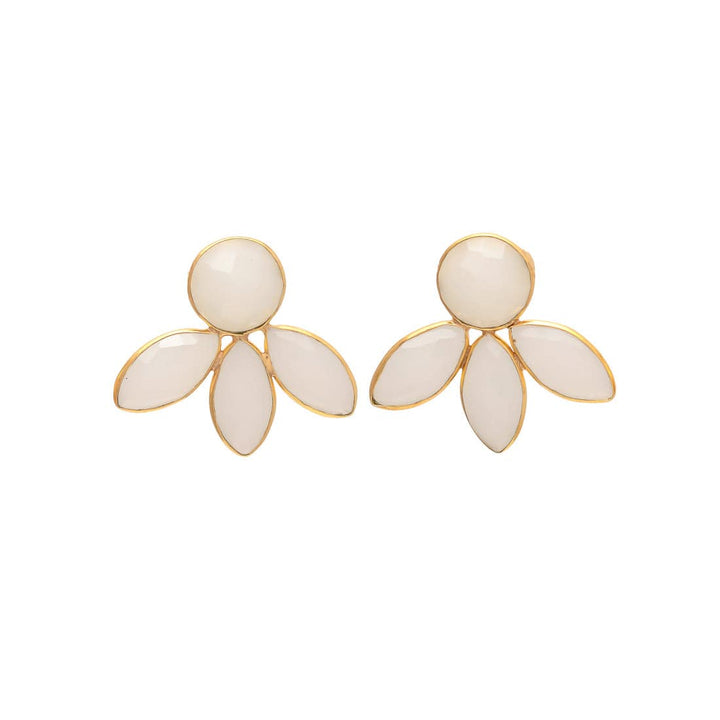 Pendientes con piedras Chiara Blanco - Mestiza Joyas