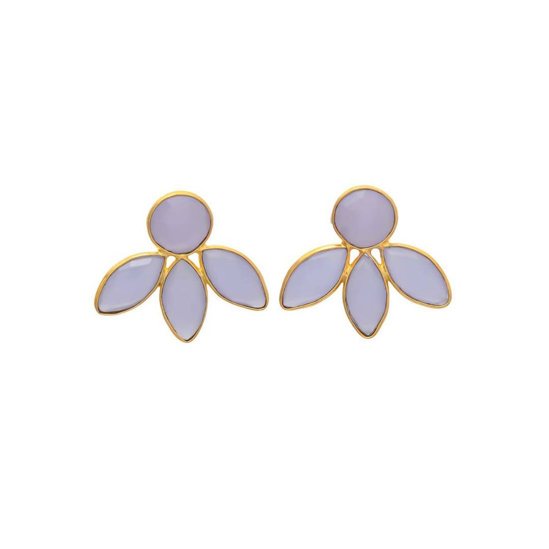 Pendientes con piedras Chiara Lila - Mestiza Joyas