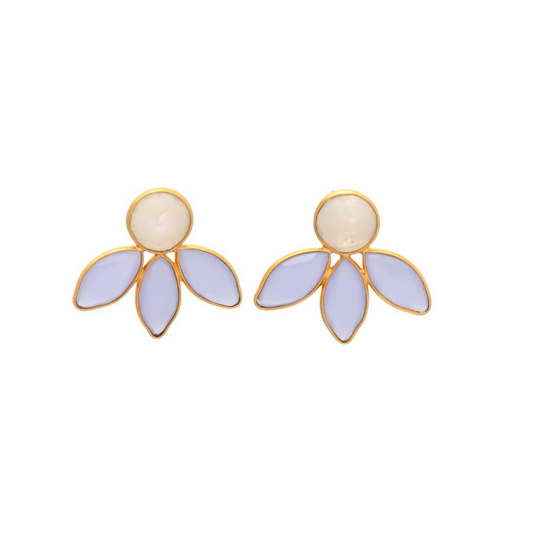Pendientes con piedras Chiara Luna y Lila - Mestiza Joyas