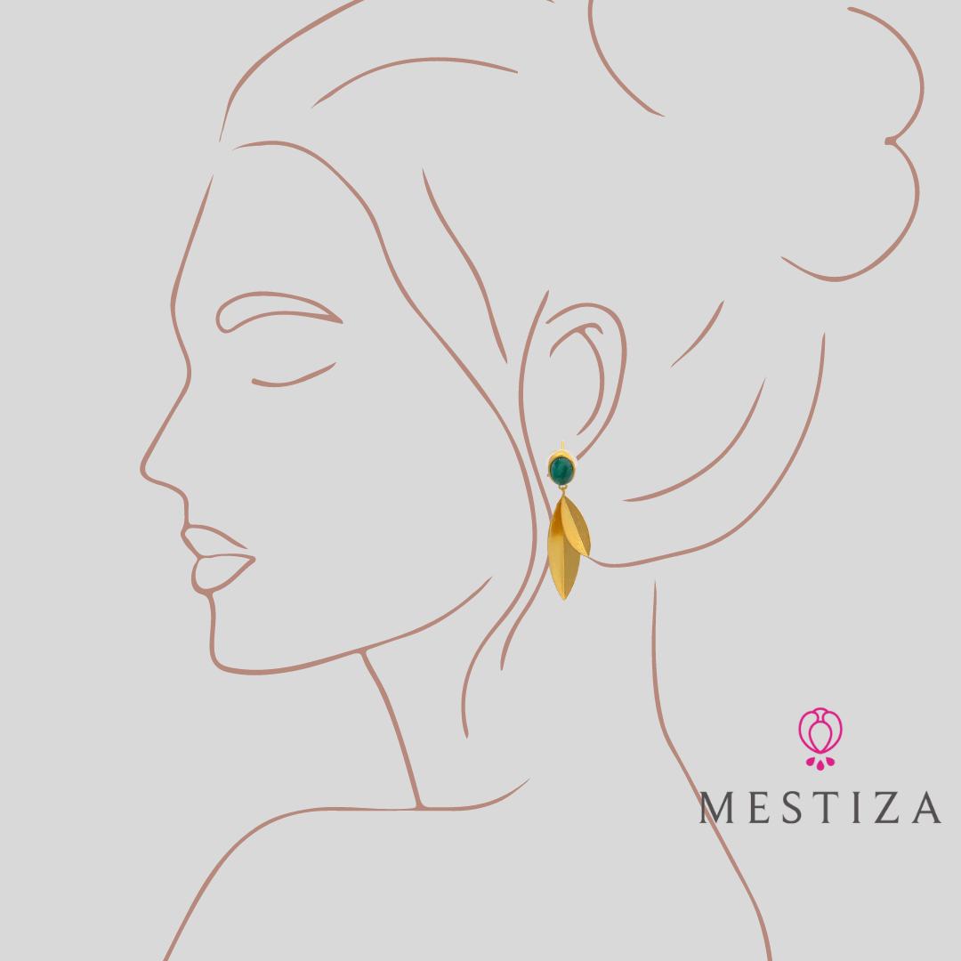 Pendientes con piedras Coimbra Granate - Mestiza Joyas