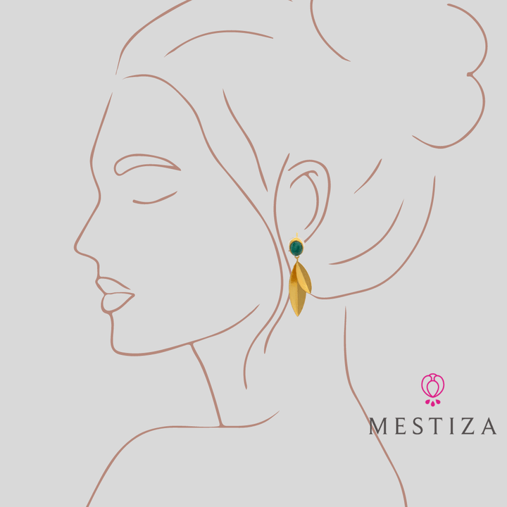 Pendientes con piedras Coimbra Granate - Mestiza Joyas