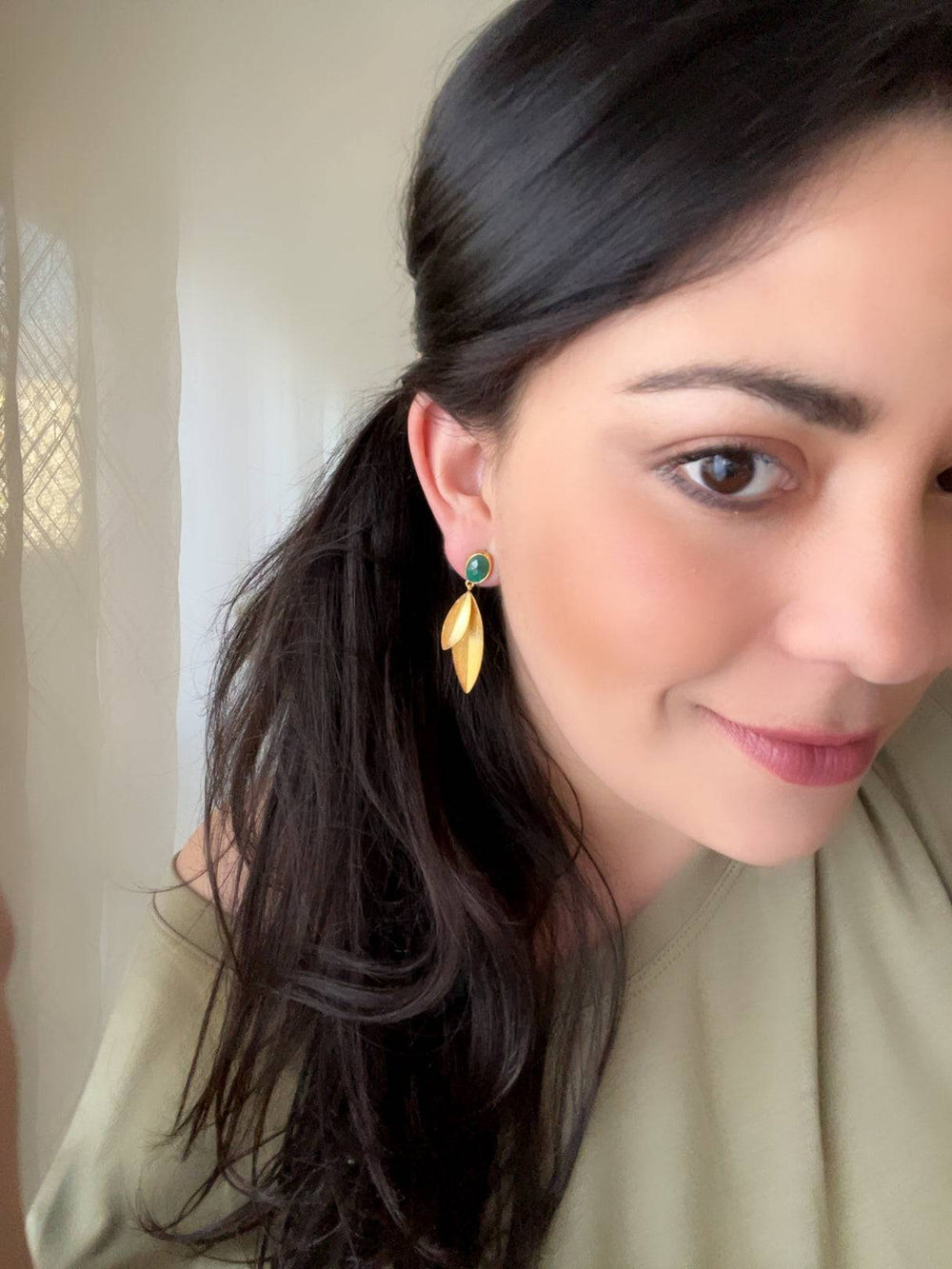 Pendientes con piedras Coimbra Granate - Mestiza Joyas