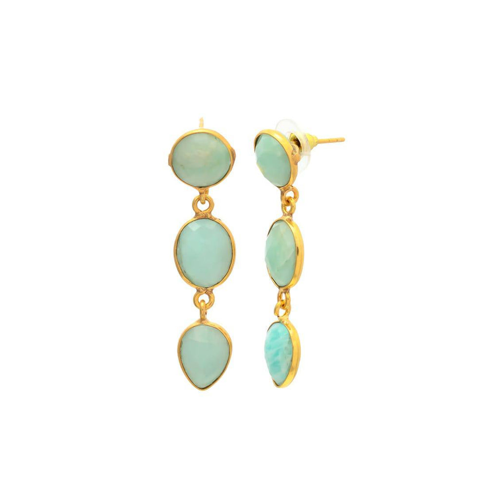 Pendientes con piedras Estocolmo Amazonita - Mestiza Joyas