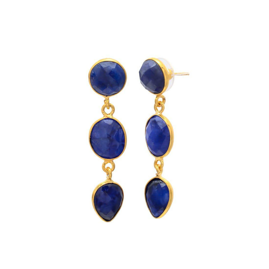 Pendientes con piedras Estocolmo Azul - Mestiza Joyas