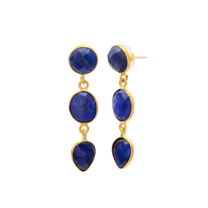 Pendientes con piedras Estocolmo Azul - Mestiza Joyas