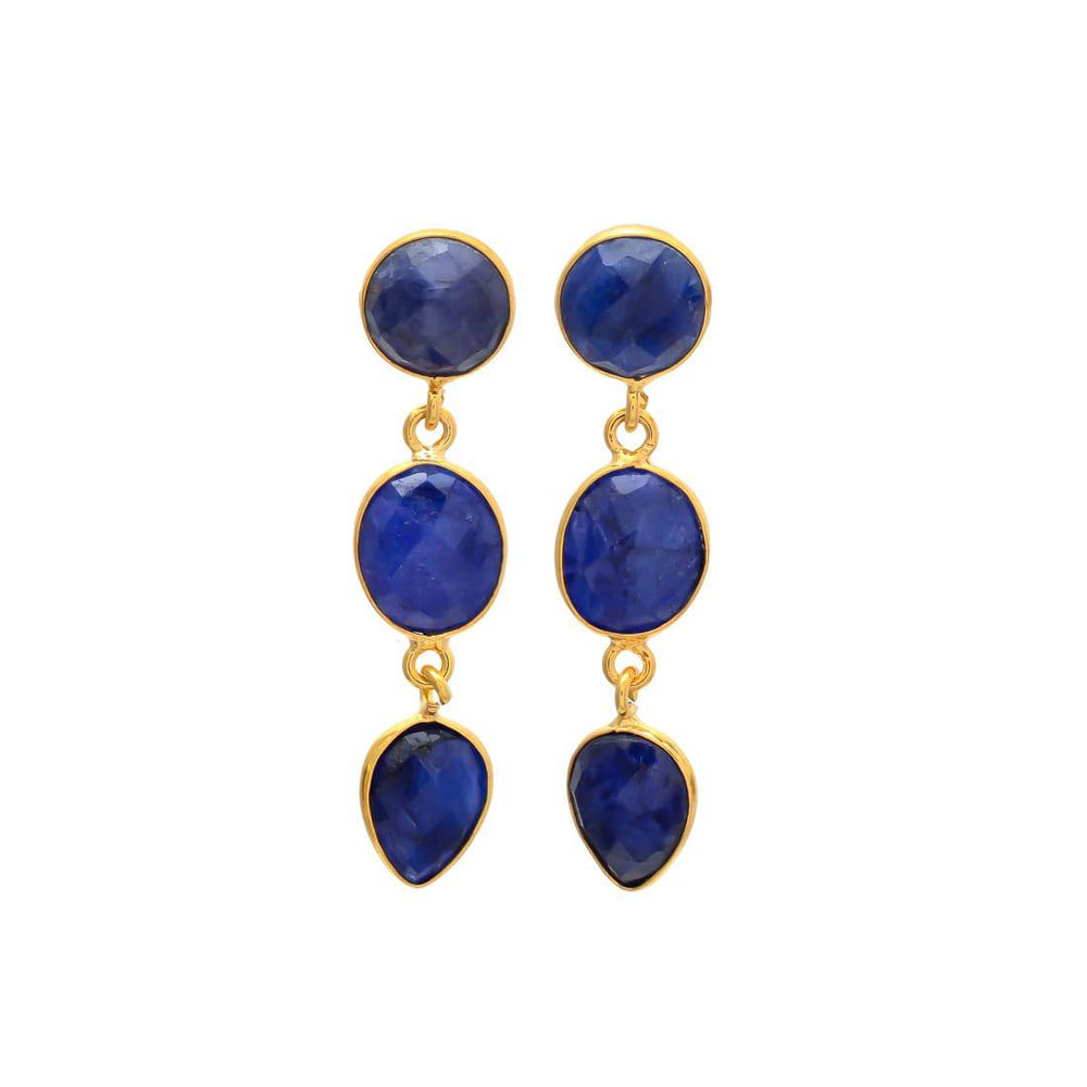 Pendientes con piedras Estocolmo Azul - Mestiza Joyas