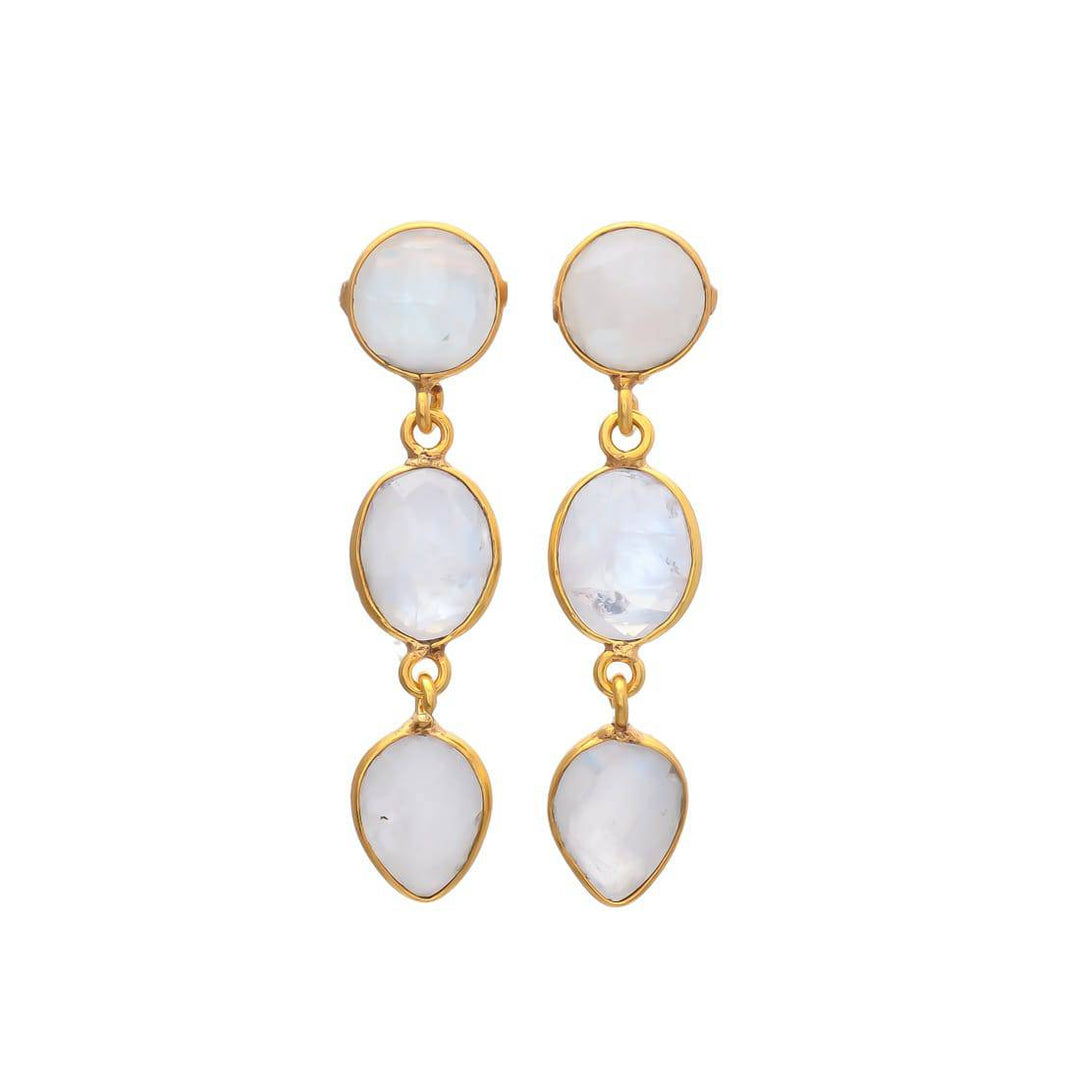 Pendientes con piedras Estocolmo Piedra de Luna - Mestiza Joyas