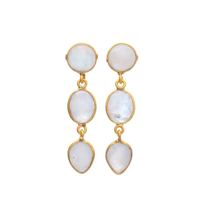 Pendientes con piedras Estocolmo Piedra de Luna - Mestiza Joyas