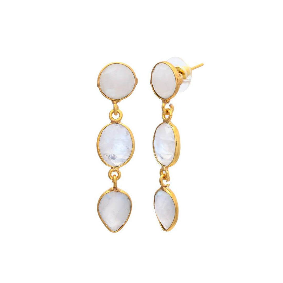 Pendientes con piedras Estocolmo Piedra de Luna - Mestiza Joyas