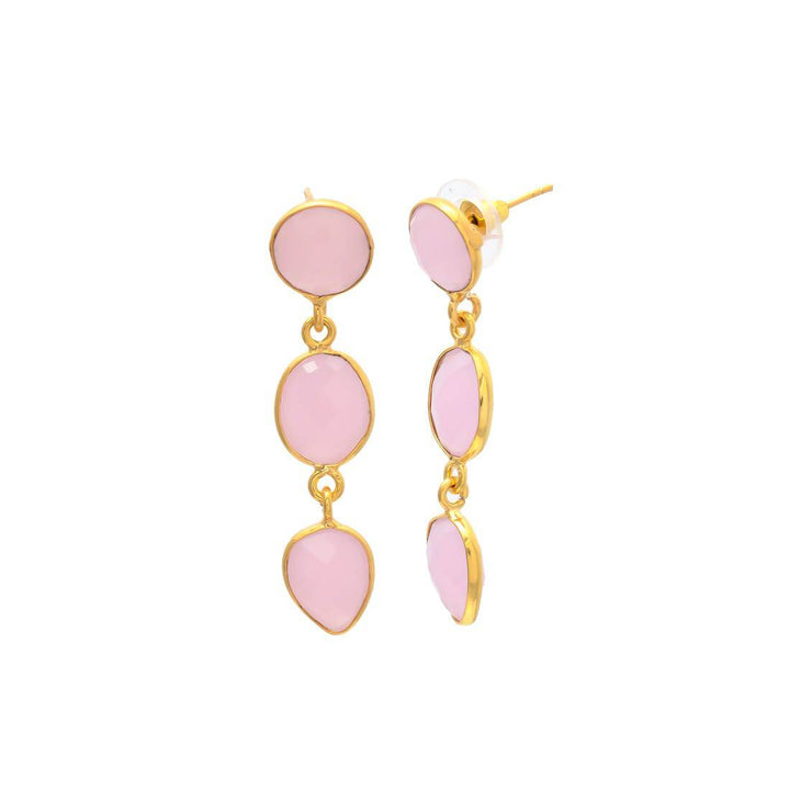 Pendientes con piedras Estocolmo Rosa - Mestiza Joyas