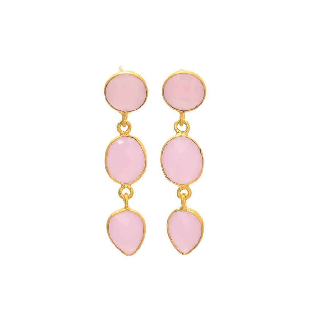 Pendientes con piedras Estocolmo Rosa - Mestiza Joyas