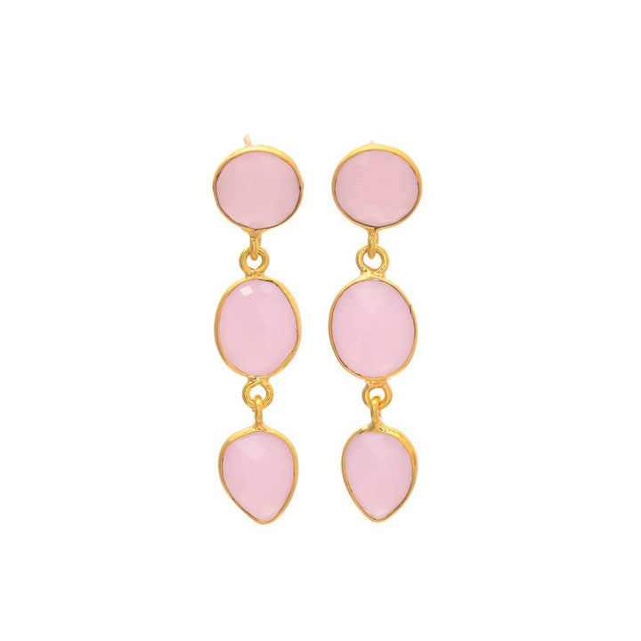 Pendientes con piedras Estocolmo Rosa - Mestiza Joyas