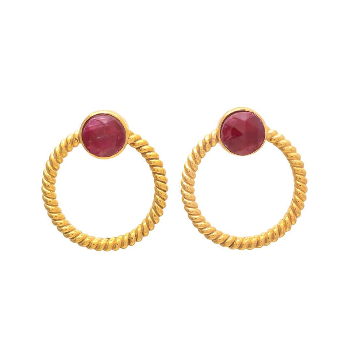 Pendientes con piedras Gante Granate - Mestiza Joyas