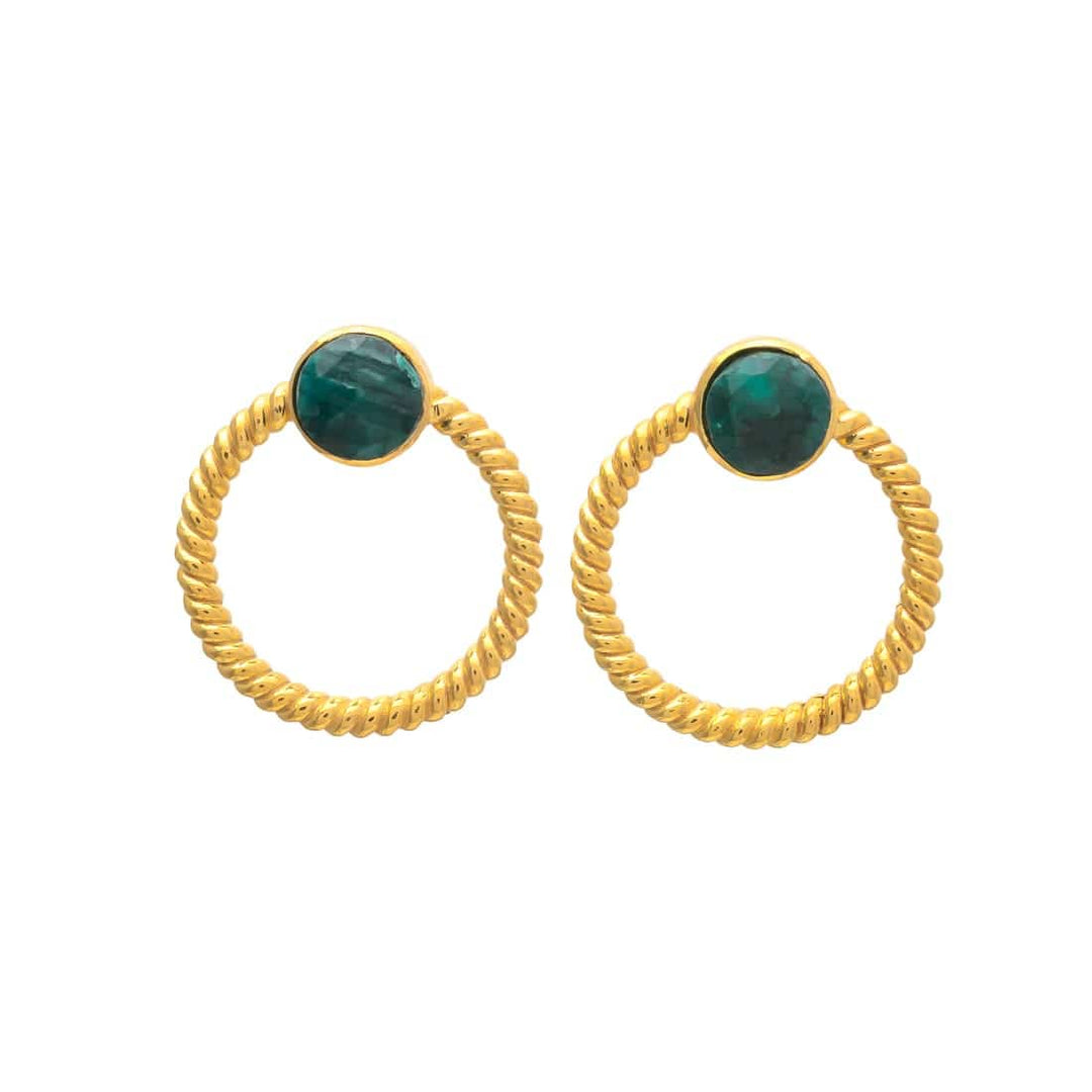 Pendientes con piedras Gante Verde - Mestiza Joyas