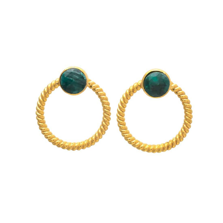 Pendientes con piedras Gante Verde - Mestiza Joyas