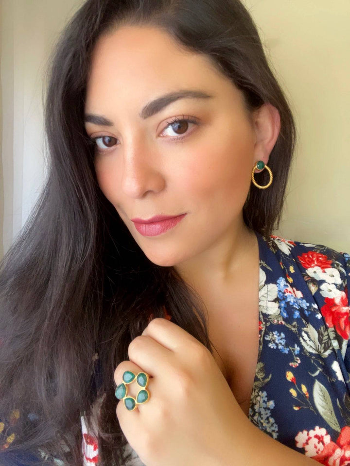 Pendientes con piedras Gante Verde - Mestiza Joyas