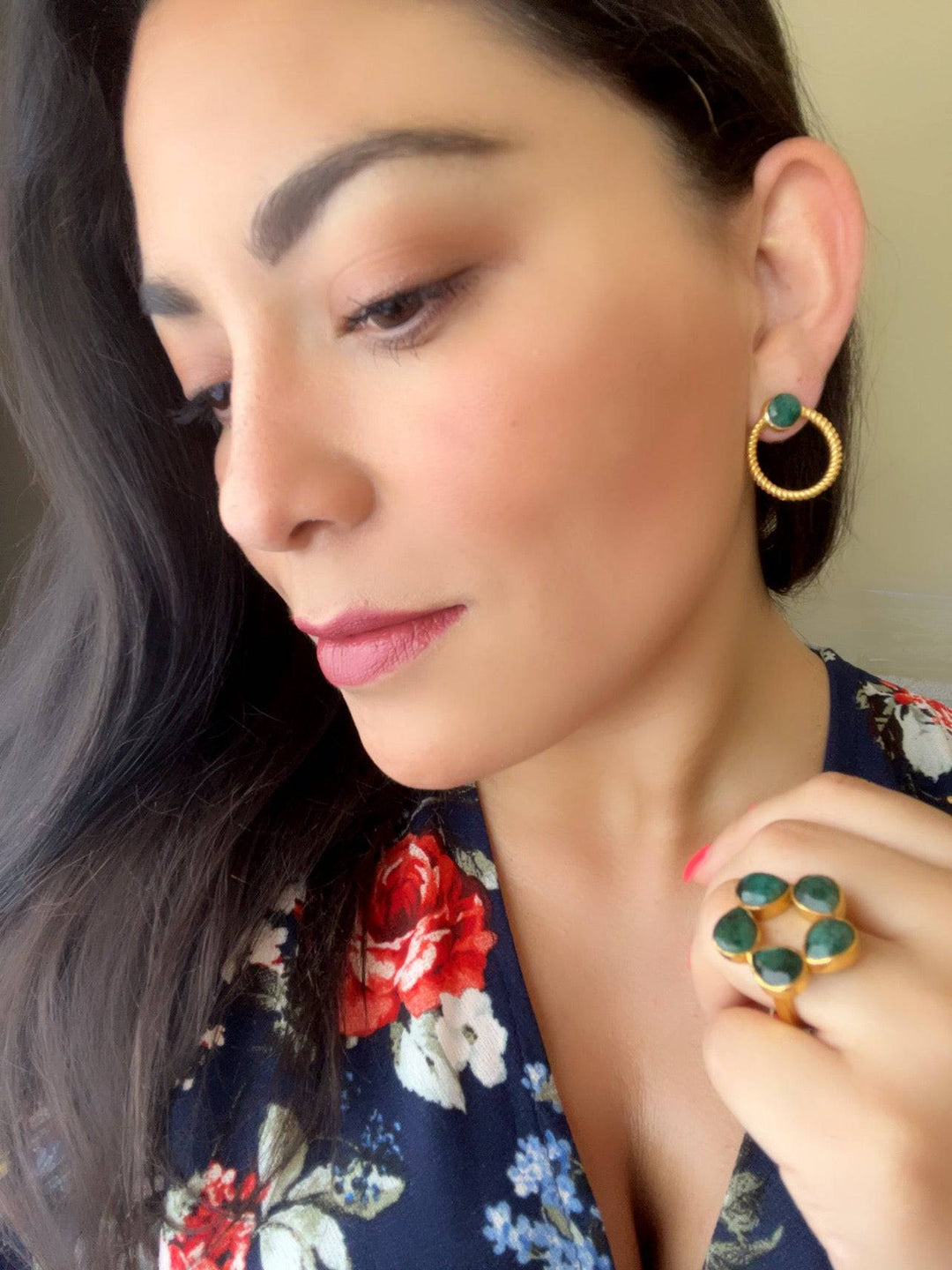 Pendientes con piedras Gante Verde - Mestiza Joyas