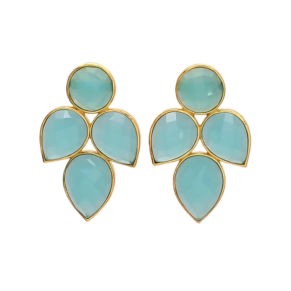 Pendientes con piedras Hortensia Aguamarina - Mestiza Joyas