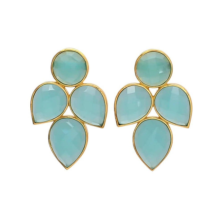 Pendientes con piedras Hortensia Aguamarina - Mestiza Joyas