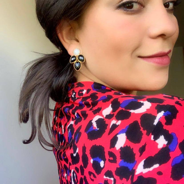 Pendientes con piedras Hortensia Aguamarina - Mestiza Joyas
