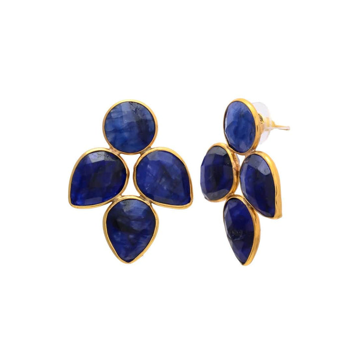 Pendientes con piedras Hortensia Azul - Mestiza Joyas