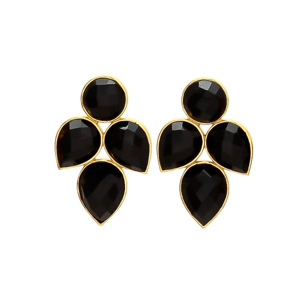 Pendientes con piedras Hortensia Negro - Mestiza Joyas