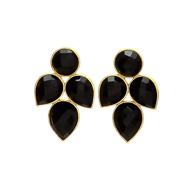 Pendientes con piedras Hortensia Negro - Mestiza Joyas