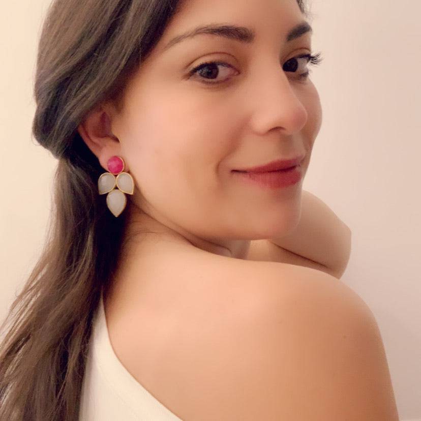 Pendientes con piedras Hortensia Negro - Mestiza Joyas