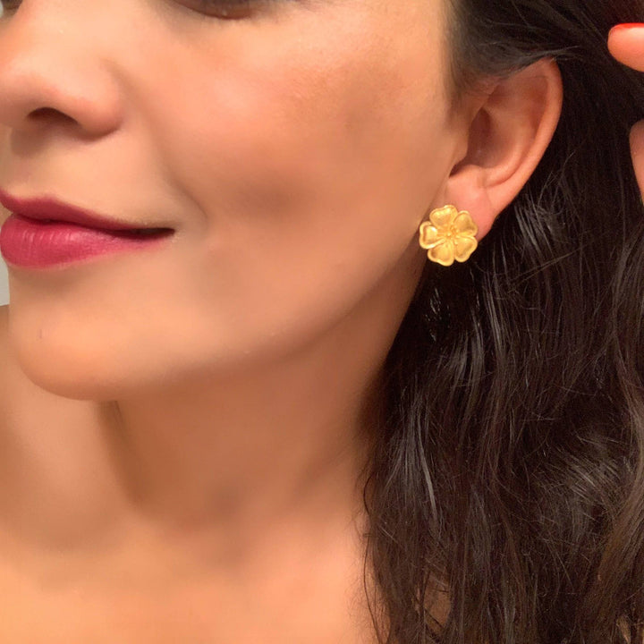 Pendientes con piedras Lirio Negro - Mestiza Joyas