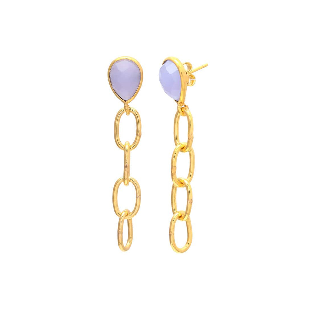 Pendientes con piedras Lisa Lila - Mestiza Joyas