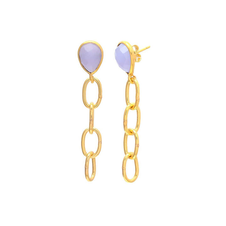 Pendientes con piedras Lisa Lila - Mestiza Joyas