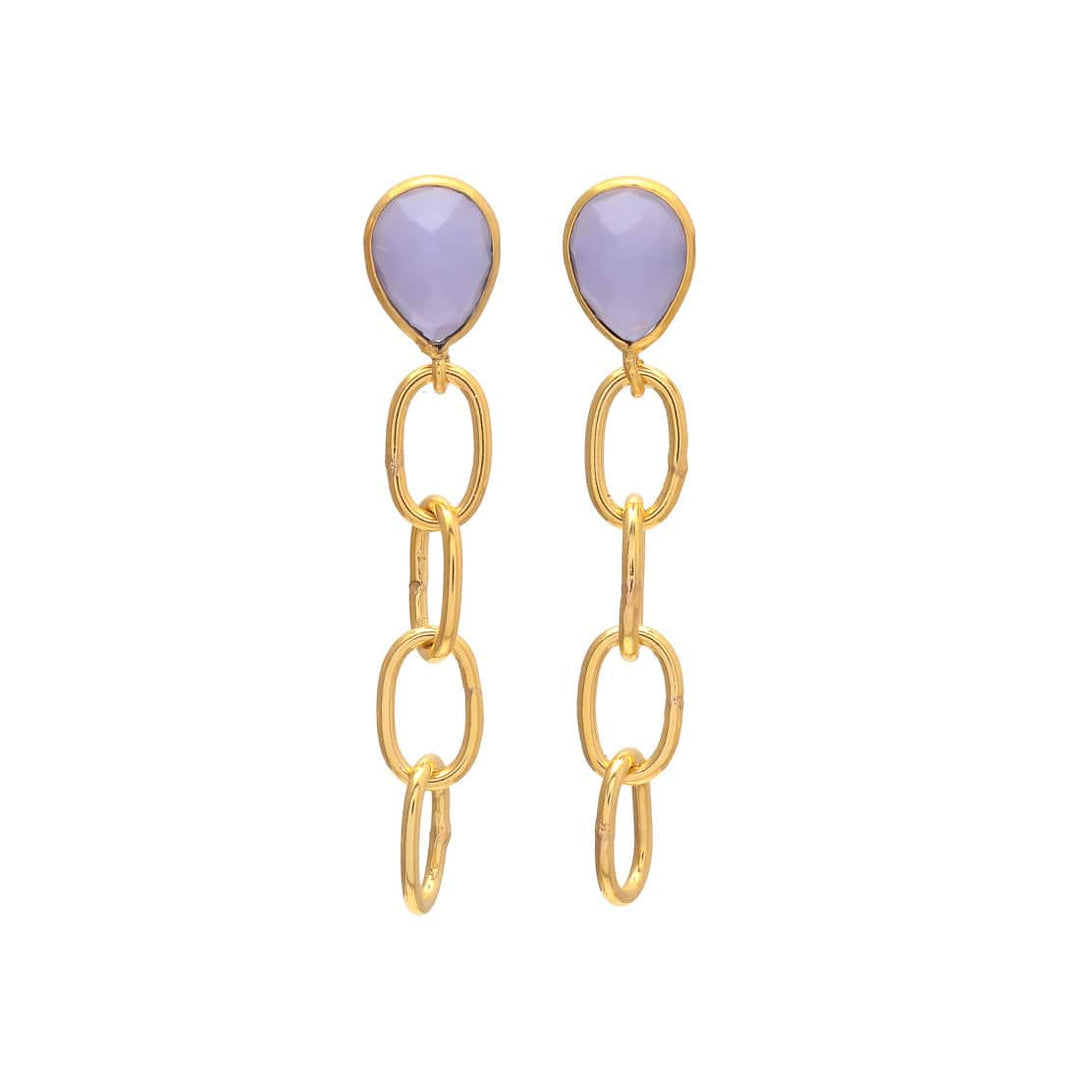 Pendientes con piedras Lisa Lila - Mestiza Joyas
