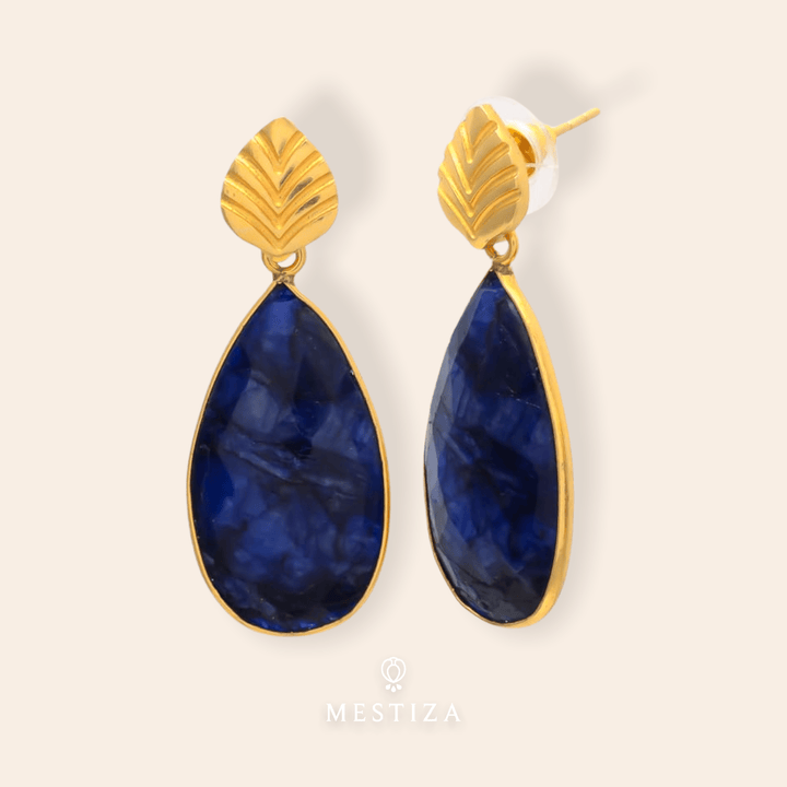 Pendientes con piedras London Azul - Mestiza Joyas