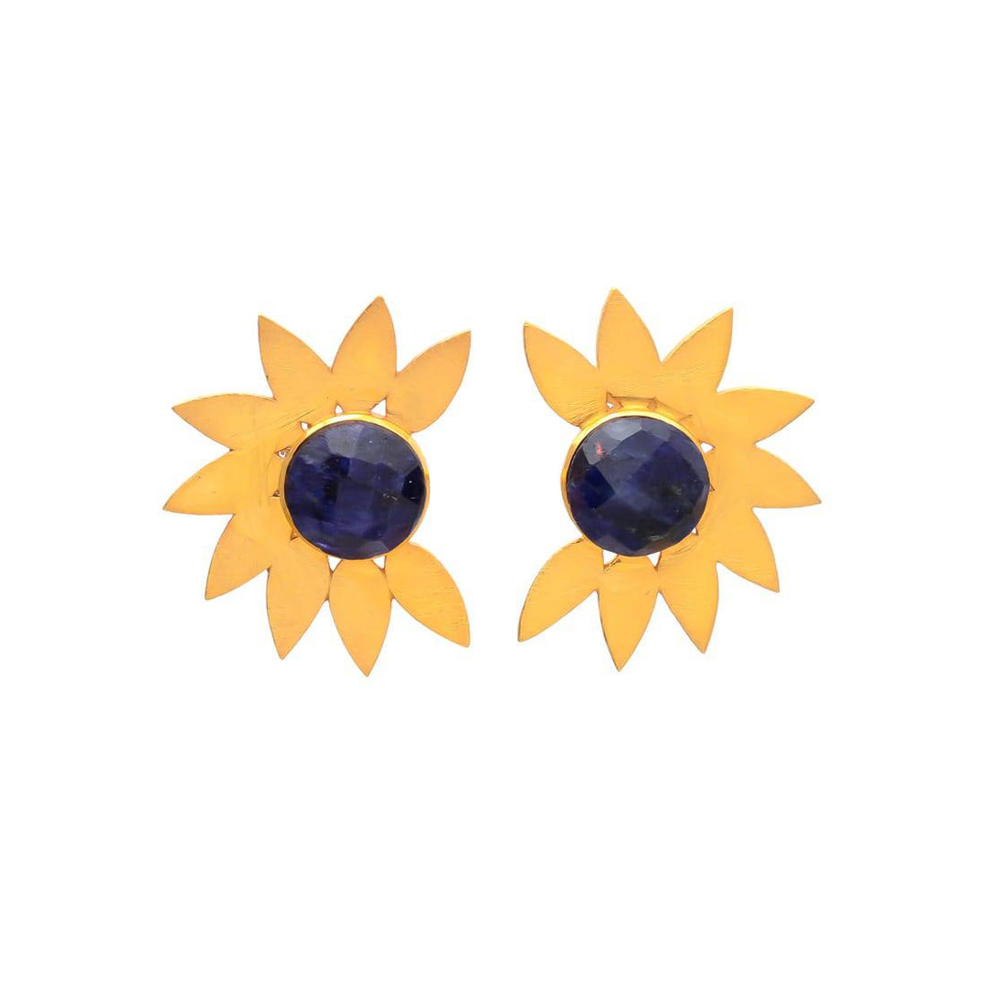 Pendientes con piedras Lyon Azul - Mestiza Joyas