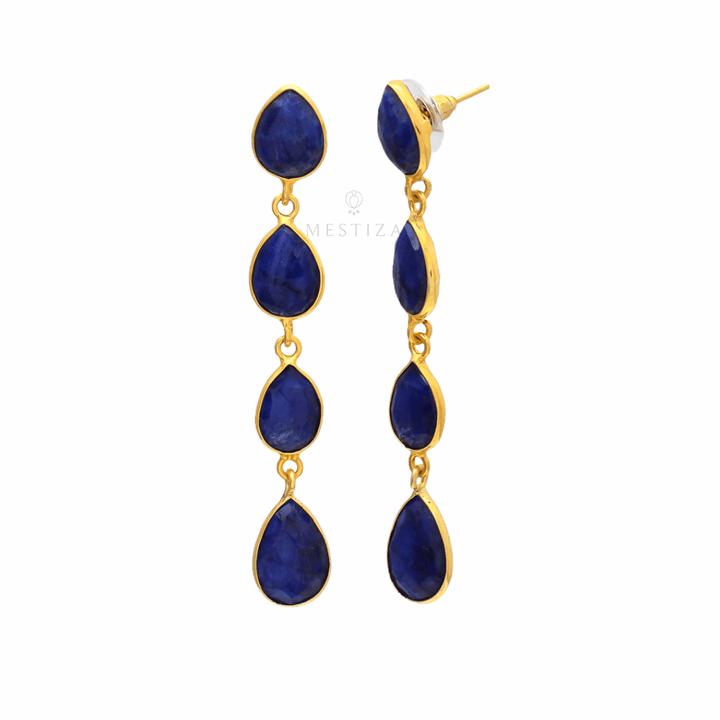 Pendientes con piedras Madame Azul - Mestiza Joyas