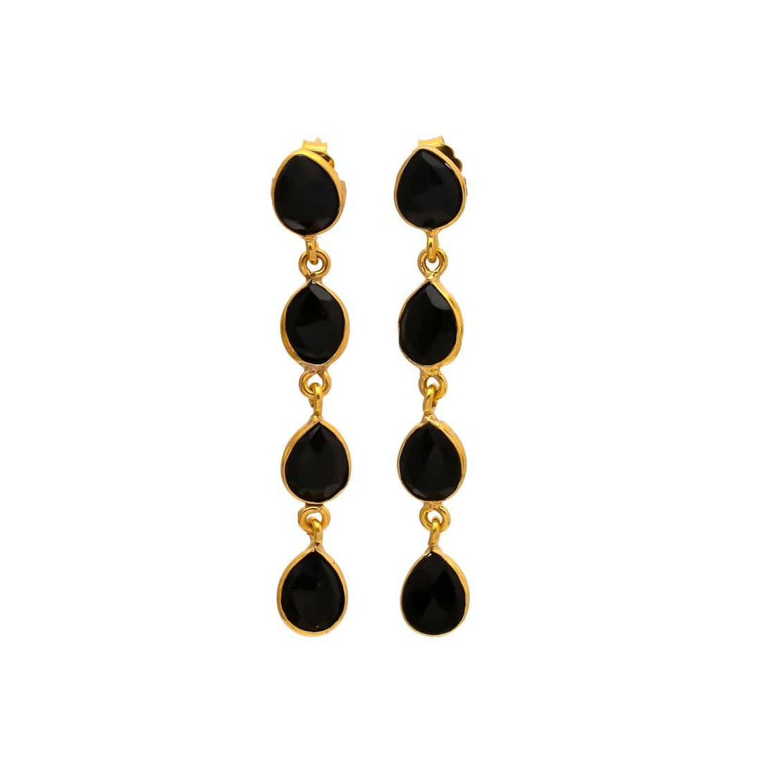 Pendientes con piedras Madame Negro - Mestiza Joyas