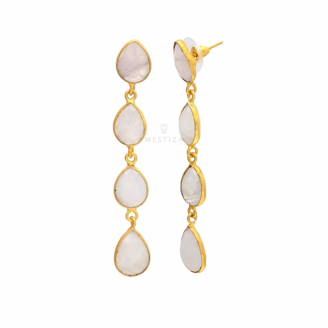 Pendientes con piedras Madame Piedra de Luna - Mestiza Joyas