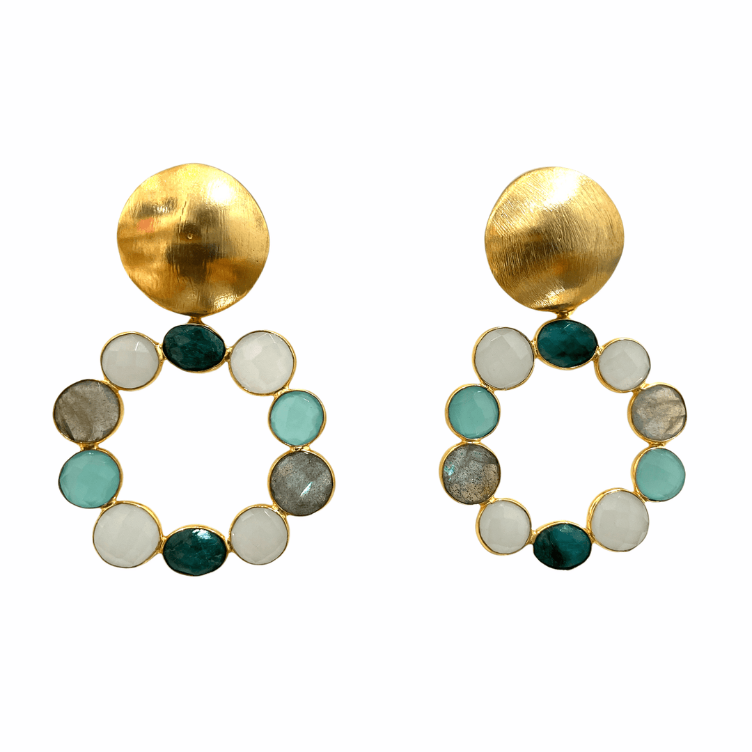 Pendientes con piedras Martina Multicolor 1 - Mestiza Joyas