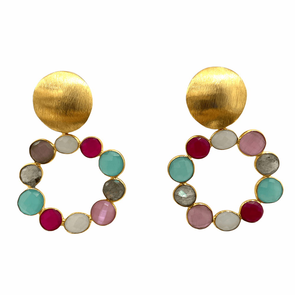 Pendientes con piedras Martina Multicolor 2 - Mestiza Joyas